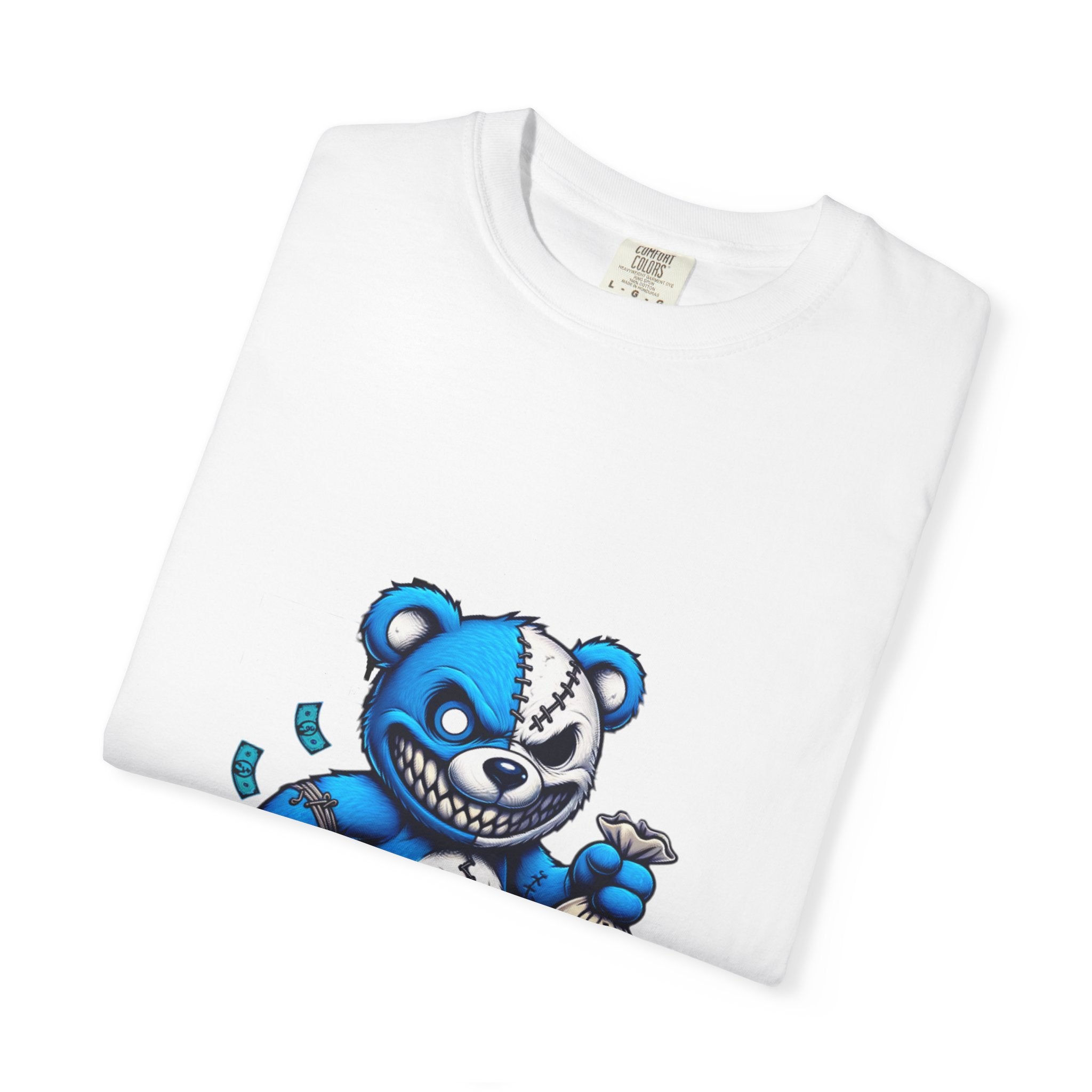 Wanted Dead or Alive Teddy T-Shirt — Edgy Blue Bear Graphic Tee